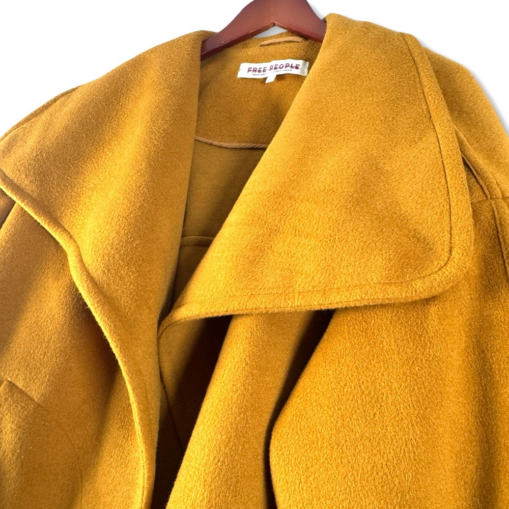 Free People Womens Mina Jacket Narcissus Mustard Yellow Coat Sz XL - Picture 3 of 6